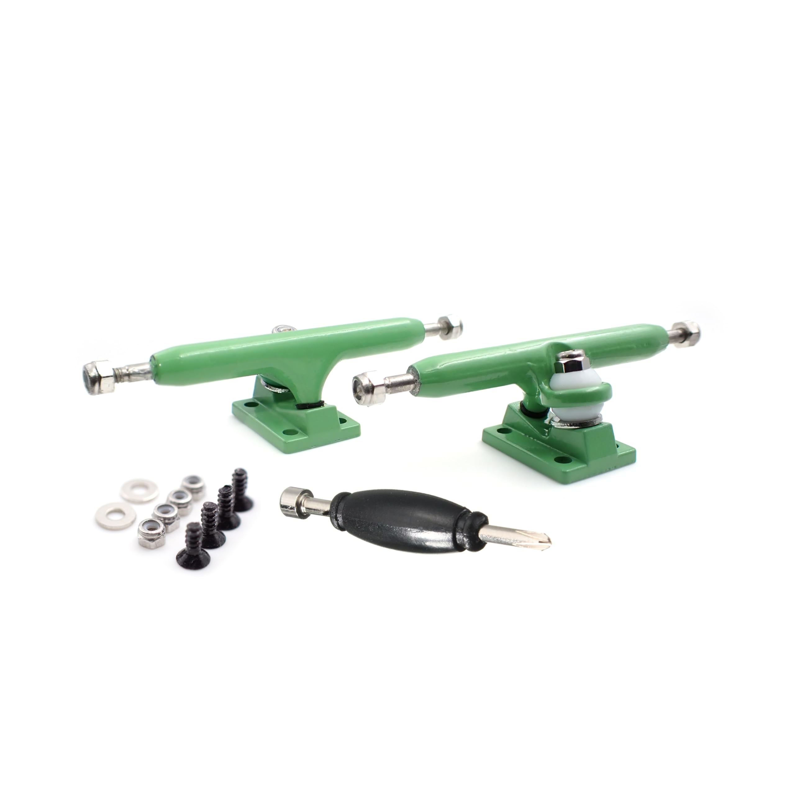 SPITBOARDS 36 mm Fingerboard Pro Trucks by, Real Lock Nuts, Rubber Urethane Bushings, Optimised Hanger, Width 36 mm, for Fingerboard Tuning and Assembling (Green) — image 1