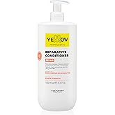 Alfaparf Milano Yellow Professional Repair Reparative Conditioner for Damaged Hair - Powered By Bond Complex & Cacao Butter - Designed For Elastic Strength (33.8 fl oz / 500ml)