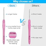 MECHEER Crochet Hooks Set 51 Pack 12 Sizes Aluminum Ergonomic Soft Handle Case view 5