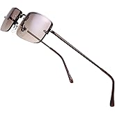 The Fresh Minimalist Small Rectangular Sunglasses Clear Eyewear Spring Hinge - Gift Box Package (202-Copper, Gradient Brown, 51)