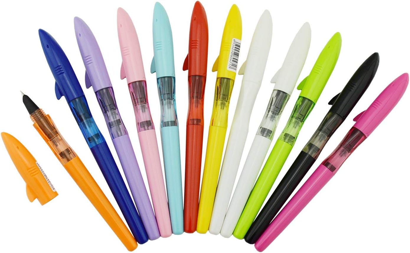 12 PCS Jinhao Shark Fountain Pen Set Extra Fine 0.38mm