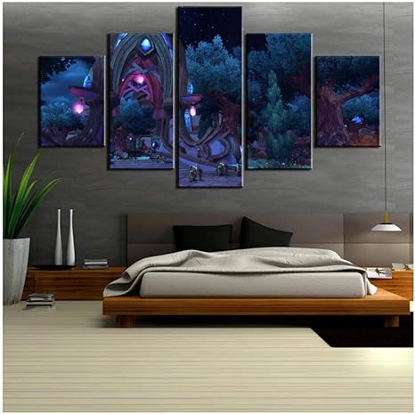 Amazon Co Jp アートパネル モダン インテリア アート キャンバス絵画 アニメゲームのキャラクターポスター風景キャンバスウォールアート家の装飾 リビングルーム ベッドルーム 壁絵 北欧 アートフレーム 5枚セット ホーム キッチン