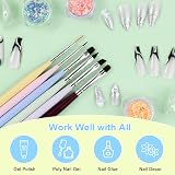 URAQT Nail Art Brushes Set 6Pcs Double Ended Gel Polish Pens Professional view 3