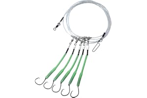 END GAME TACKLE COMPANY Deep Drop Fishing Rig, 5 Demon Circle 6/0 Hooks with Glow Sleeve, Deep Drop Snapper Rig