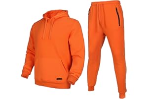 Megub Tracksuit for men 2 pieces,Fleece hooded outfit,casual sweatsuit set jogger suit outdoor sportswear