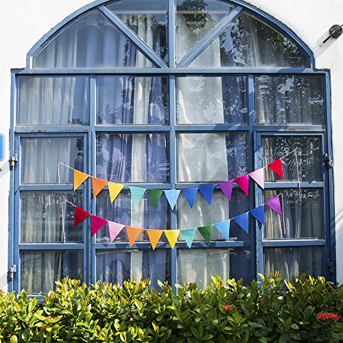 image for Every Cares 24 Pcs/ 16.4 Feet (2 Pack) Felt Fabric Banner Multicolor R