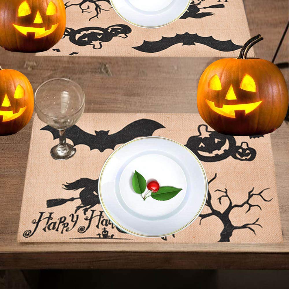 Awtlife Parties Dinner Tablemats Resistant Heat Halloween For Perfect House Haunted Placemat Burlap Jute 4pcs Place Mats Promotions Www Robles Edu Gt