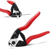 HOUSERAN 8 Inch Cable Cutters Heavy Duty, Seal Cutter for Truck Driver | Wire Rope Cutter for 3/16" Stainless Steel, Wire Cutters for Fence, Aircraft Cable, Bike Brake Cable, DIY, Decking, Railing