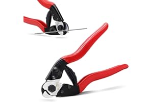 HOUSERAN 8 Inch Wire Rope Cutter, Stainless Steel Cable Cutter, Heavy Duty Wire Cutters Cutting Up to 3/16" for Fence, Wire Seals, Aircraft Cables, Decking, Railing, Bike Bicycle Brake Cable, DIY