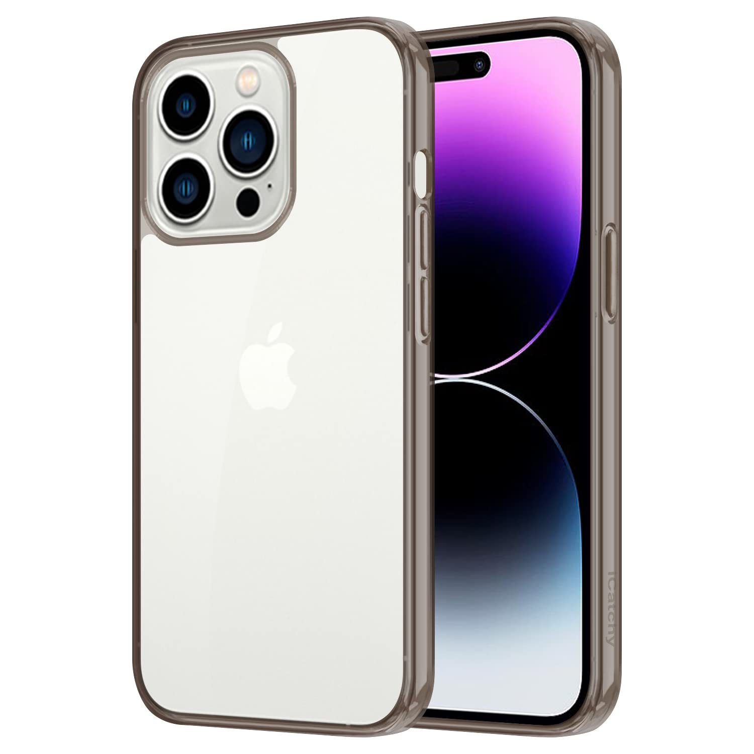 iCatchy for iPhone 14 Pro Max Case 6.7-Inch, Perfectly fits your device + Supports wireless charging + Shockproof Bumper Cover + Anti-Scratch Clear Back (Black)