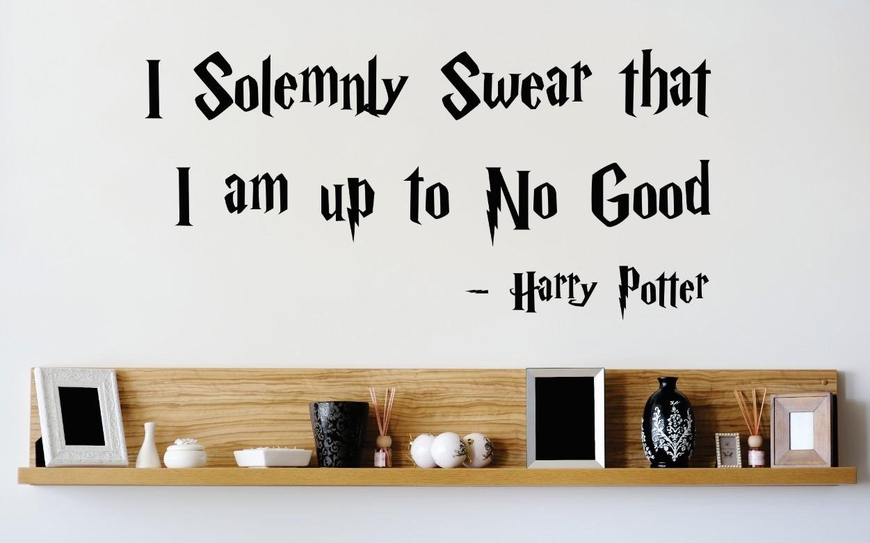 Design with Vinyl 3 Zzz 219 Decor Item I Solemnly Swear That I Am up to No Good Harry Potter Quote Wall Decal Sticker, 20 x 40-Inch, Black
