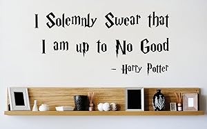 Design with Vinyl 3 Zzz 219 Decor Item I Solemnly Swear That I Am up to No Good Harry Potter Quote Wall Decal Sticker, 20 x 40-Inch, Black
