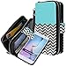 E LV Purse Case for Samsung Galaxy S6-2IN1 (CASE Cum Purse) PU Leather flip Wallet Bag Pouch Case Cover for Samsung Galaxy S6 - Zigzag