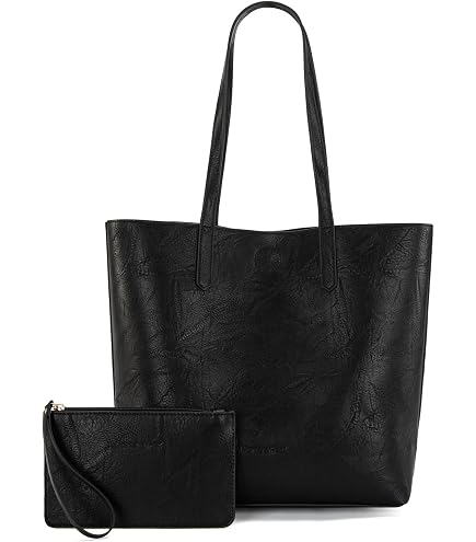 Amazon.com: Black Tote Bag for Women Work 25L Large Travel Vegan