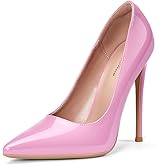 GENSHUO Women's 4.7 Inch Pumps Pointy Toe Stiletto Sexy High Heels Work Party Wedding Shoes