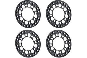 RCLIONS 4pcs 2.2inch Aluminum RC Beadlock Wheel Replacement Ring for 1/10 RC Crawler Car 2.2" Wheels Rim (Black)