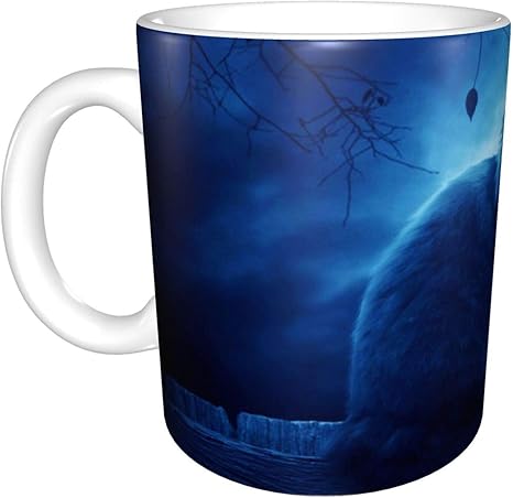 Amazon Co Jp 夜猫 マグカップ コーヒーカップ セラミックス マグ 大容量 多機能 耐熱性 耐冷 贈り物 環境を守ること 330ml ホーム キッチン