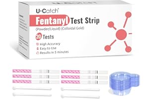 U CATCH [20 Pack] Fentanyl Test Strips: Rapid Fentanyl Testing Kit for Liquid/Powder Substances Fentanyl Components Detection in High Sensitivity- Individually Packaged