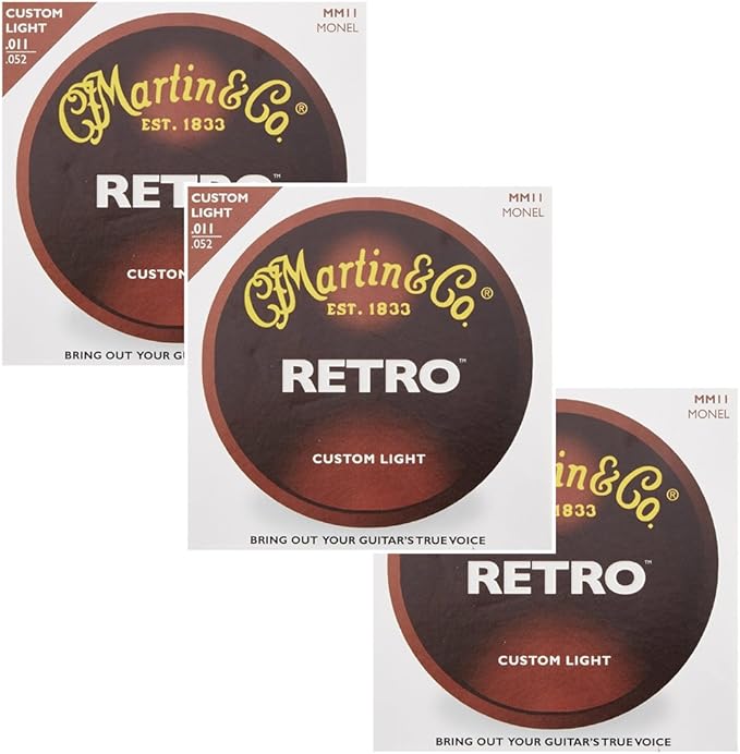 Martin Retro Acoustic Guitar Strings Light - Martin Mm11 Retro Monel Acoustic Guitar Strings Custom Light 11 52 Mosulspace Org