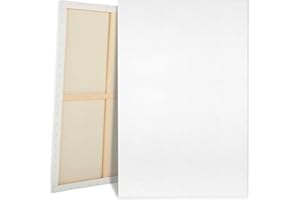 JENJEN TRADITION Large Canvases for Painting, 36x48 Inch 2-Pack Painting Canvas 100% Cotton Fivefold Gesso Triple Primed White Blank Artist Tempera Paint Canvases for Oil & Acrylic Paints Wet Art Media