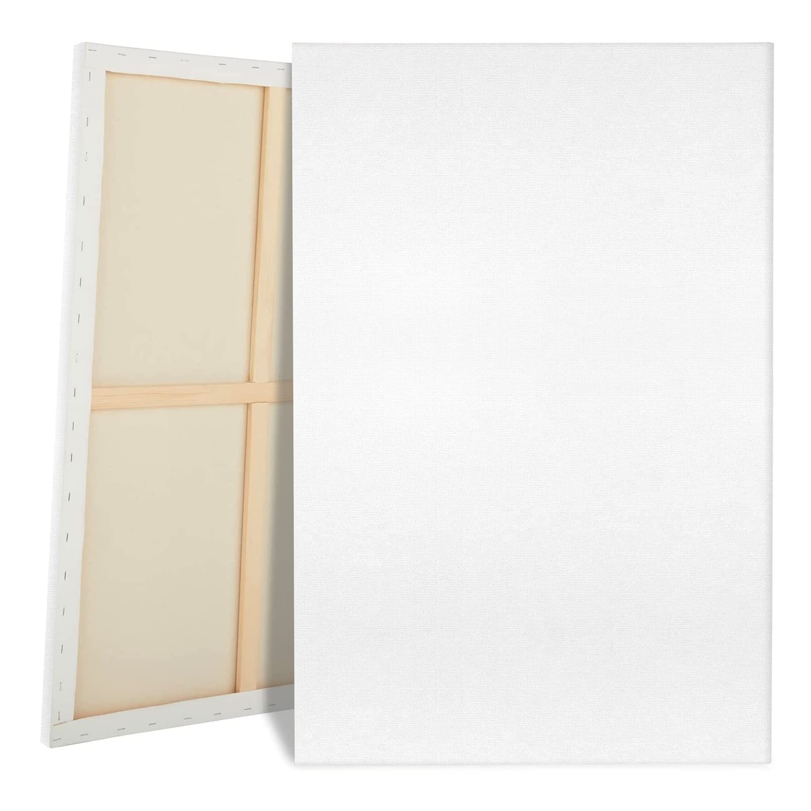 Photo 1 of ***DAMAGE -CORNER EDGE -SELLING AS IS *** Large Canvases for Painting, 36x48 Inch 2-Pack Painting Canvas 100% Cotton Fivefold Gesso Triple Primed White Blank Artist Tempera Paint Canvases for Oil & Acrylic Paints Wet Art Media   ***NOT IN BOX*** V