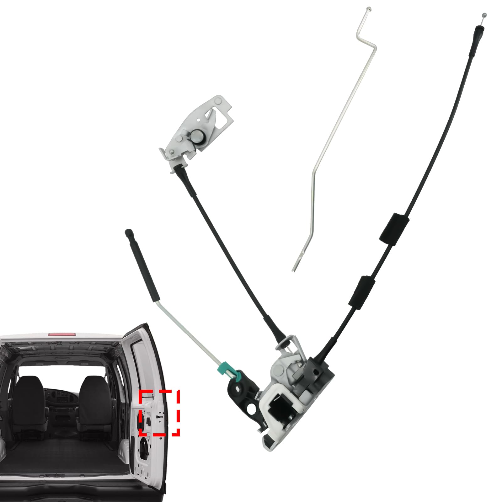 Blycorul Rear Door Latch Assembly with Cable