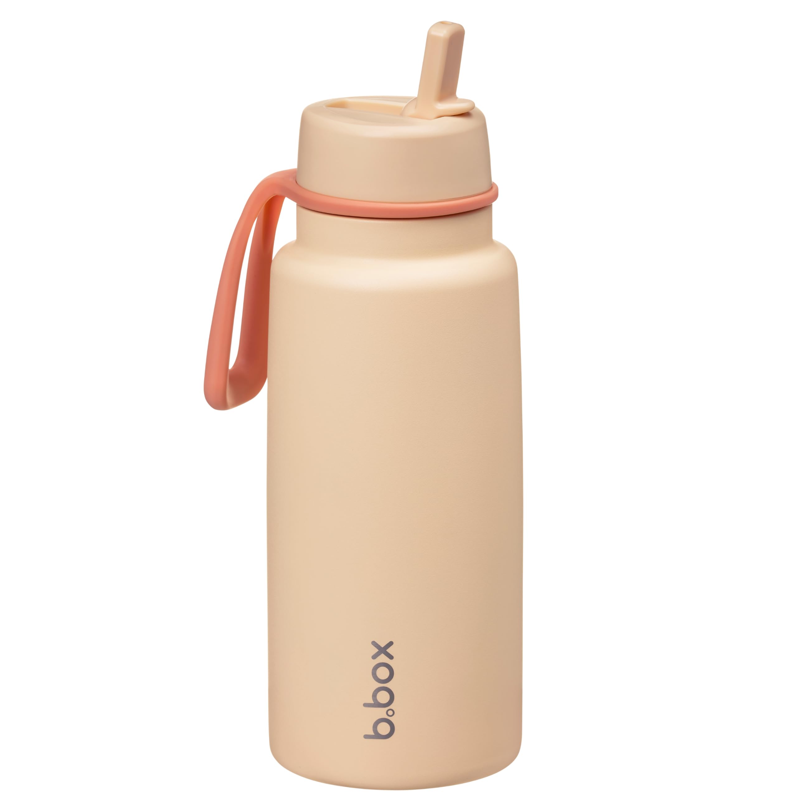 b.box Insulated Flip Top Drink Bottle, Triple Layer Stainless Steel, Keeps Drinks Cold up to 46 Hours, Leak-Proof Lid with Stainless Steel Straw, Ideal for Travel, Sports, BPA Free, 1L