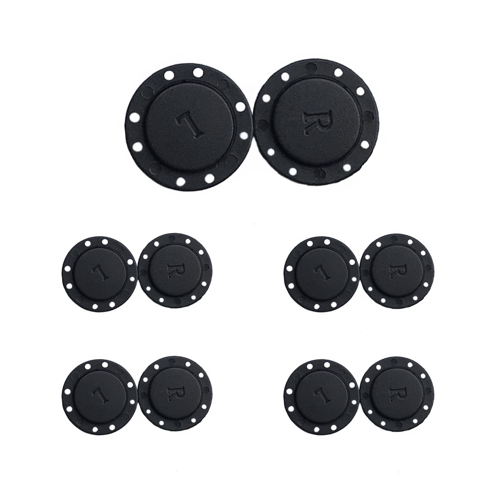 Photo 1 of 5pcs Magnetic Buttons for Clothing Sewable Snaps Invisible Hidden Sewing Button Snaps Sewing Button Snaps for Curtains Coats Jackets Bags Washable Nylon with Magnets Inside 26mm/1” Black