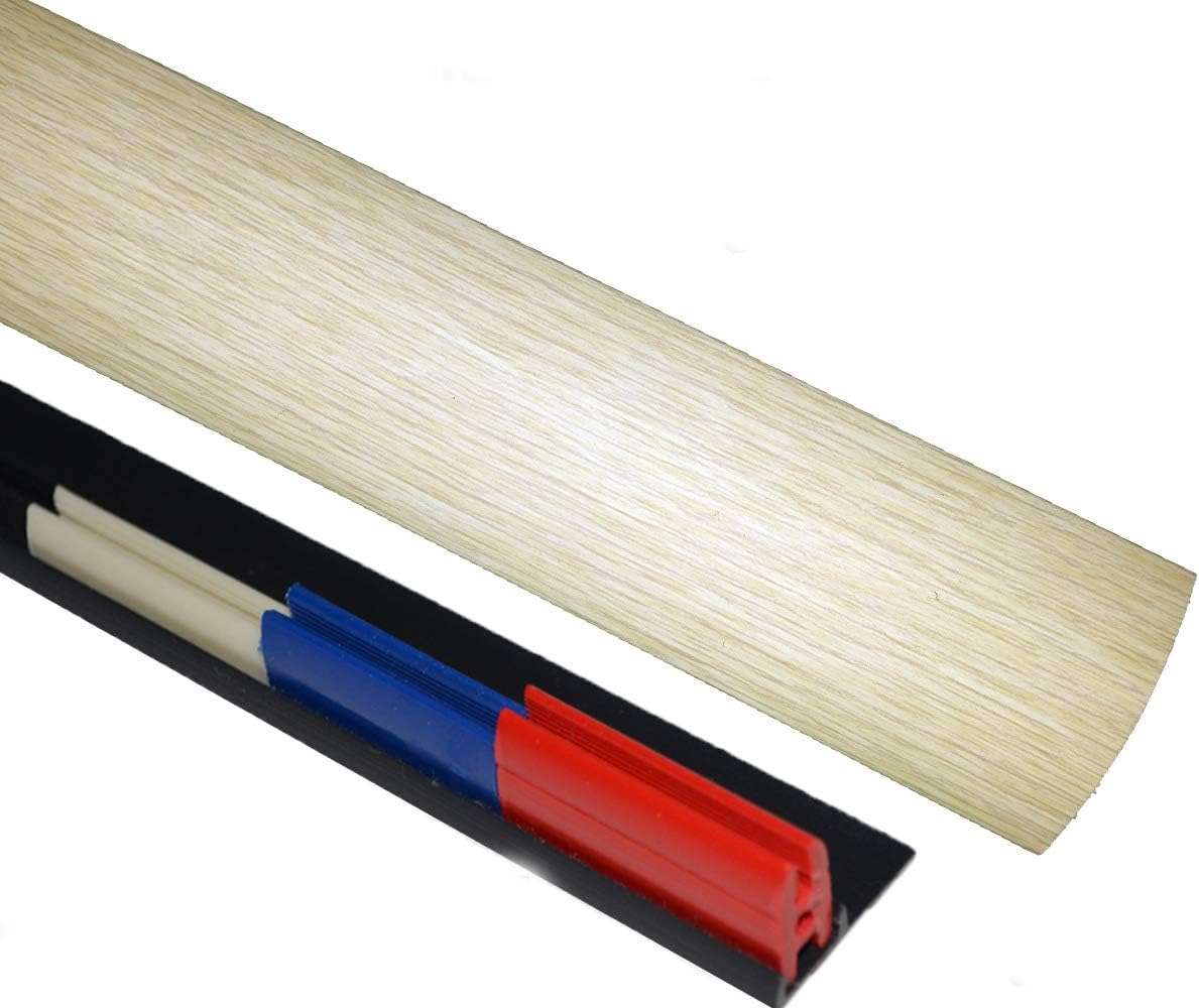 Laminated Threshold Strip Clip System 38mm x 90cm Multi-Height & Pivot Self Adhesive Easy Fit (Cream White Oak)