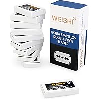 WEISHI 50 Count Double Edge Safety Razor Extra Stainless Blades