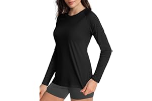 Boladeci Women's Sun Shirts UPF 50+ UV Protection Rash Guard Long Sleeve Swim Shirts Quick Dry Lightweight Workout Tops