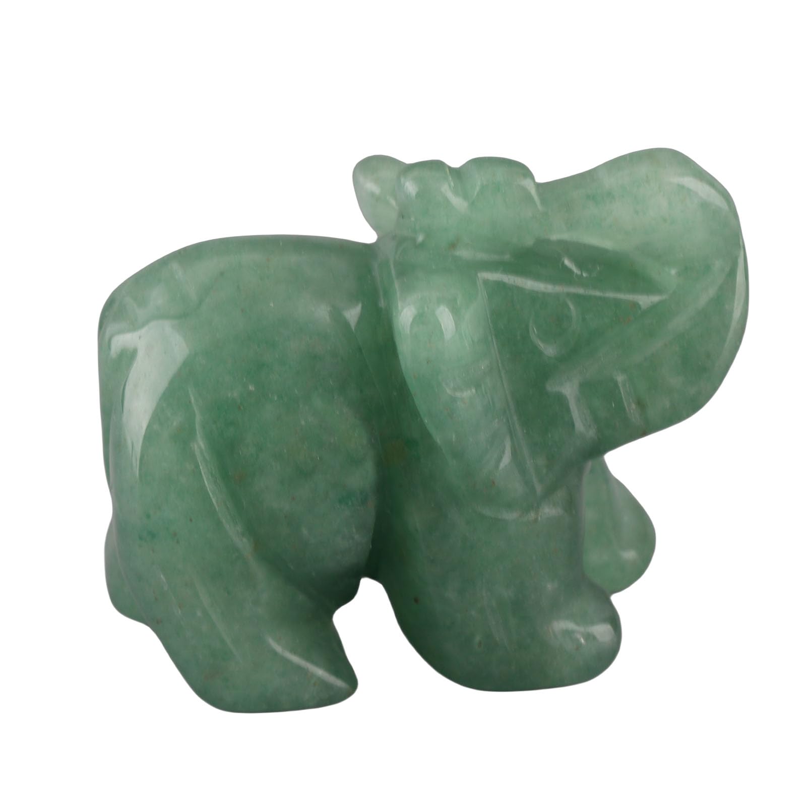FTVOGUE Natural Stone Elephant Figurine Jade Carved Lucky Elephant Home Decoration 1.5inch (07)