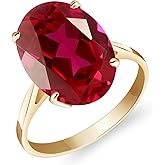 Galaxy Gold GG 18k Solid Yellow Gold Ring 7.5 ct Oval-Shaped Ruby -18K (10.5)