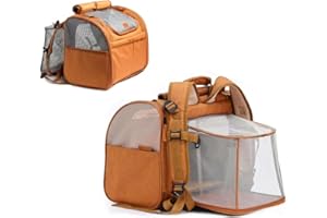 Large Cat Backpack Carrier Expandable Pet Carrier Backpack for Small Dogs Medium Cats Fit Up to 9 KG(20LB), Foldable Puppy Ba