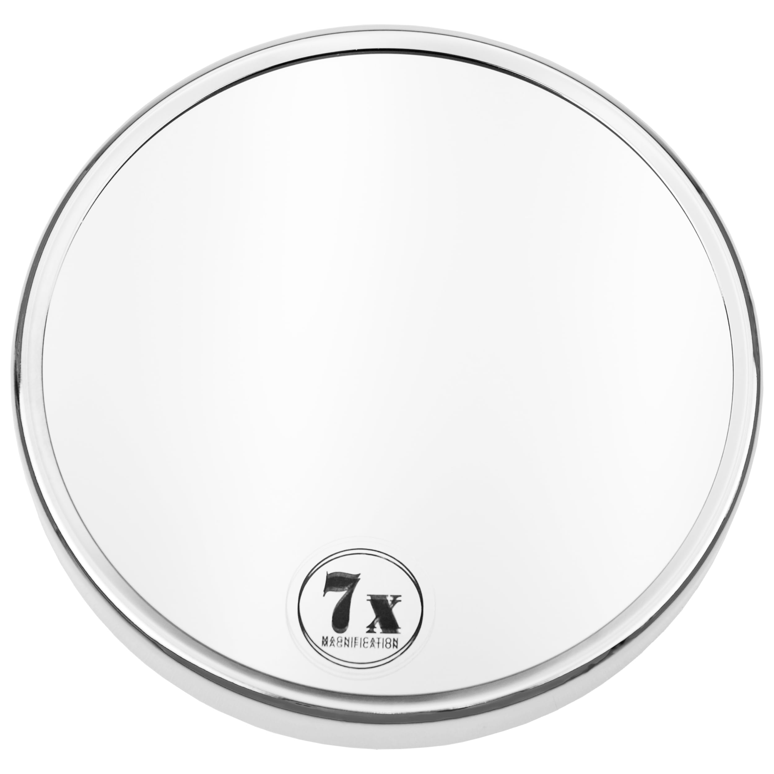 Make Up Magnification Mirror with Suction Cups: Portable Bathroom Mirror and Travel Magnifying Mirror, 7x Magnifying Face Mirror Silver with Metal Frame, Round Makeup Mirror Zoom by Fantasia