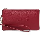 Tapp Collections Women's Wristlet Clutch Slim Leather Wallet RFID Blocking Pouch - Red