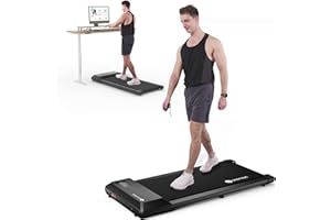 DEERRUN Walking Pad, 2 in 1 Treadmills for Home with Remote Control, Under Desk Treadmill Office Quiet, Portable Treadmill with Installation-Free and in LED Display