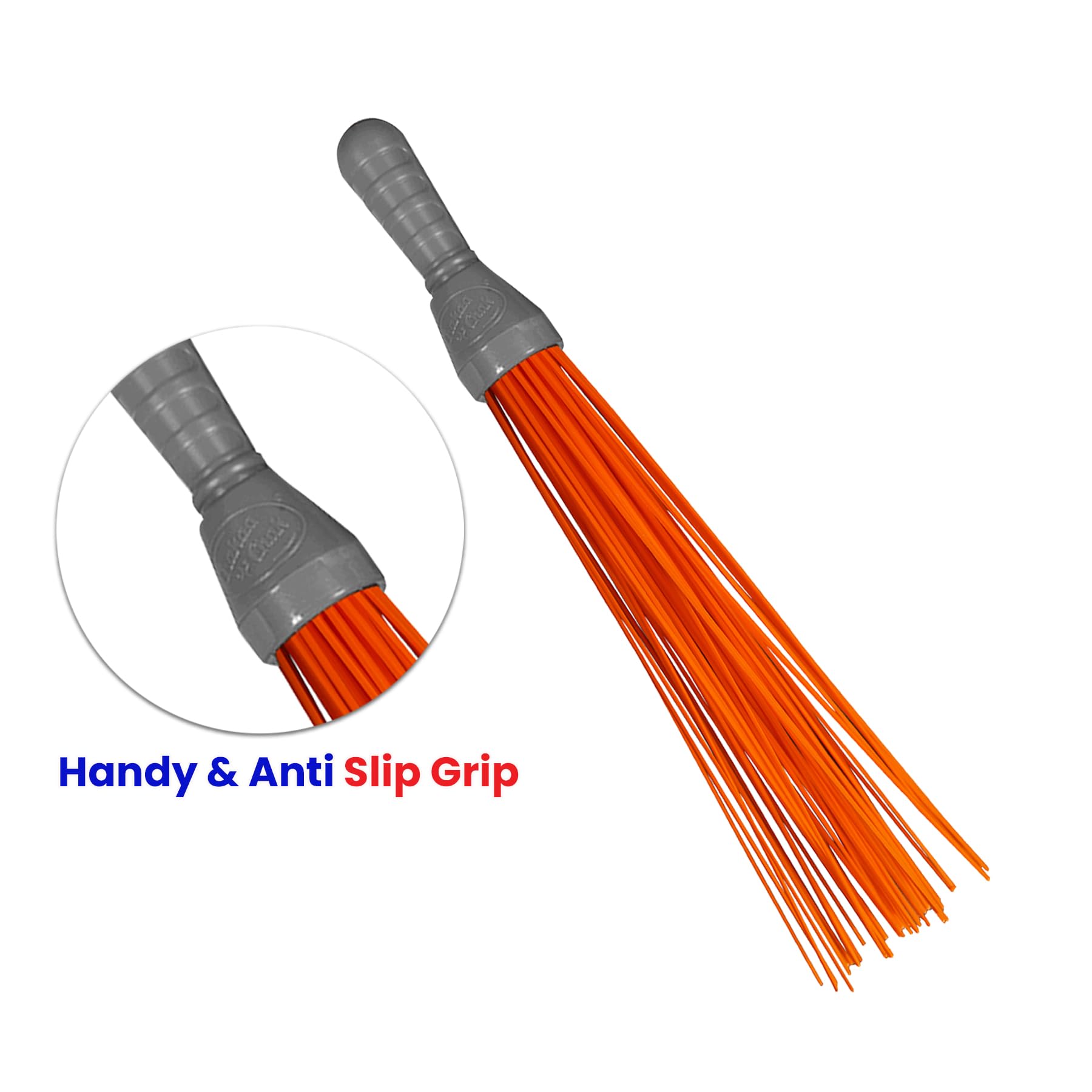Chakaachak Kharata Broom with 60 Plastic Sticks | Heavy Duty Floor Cleaning Broom for Home, Outdoor & Indoor Use | Long Handle, Durable, Lightweight, Easy Grip 4