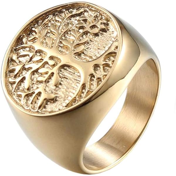 Jude Jewelers Tree Of Life Signet Ring - Stainless Steel Statement Ring For Women, Cocktail, Wedding, Anniversary Gift