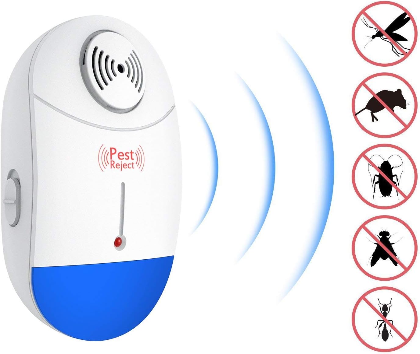 Ultrasonic Pest Repeller – Pack of 6 Pest Control - Electronic Plug In Repellent for Insects, Roaches , Flies, Ants, Spiders, Mice, Bugs, Non-toxic, Environment-friendly, Humans & pets safe