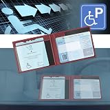 Vicloon Disabled Badge Holder and Timer Wallet PU Leather Blue Red view 6