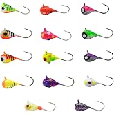Tungsten Ice Fishing Jig Set Ice Fishing Lures, Max Sensitive Tungsten Tear Drop Ice Jig Head Hook for Panfish, Crappie, Walleye, Perch, Trout, Bluegill