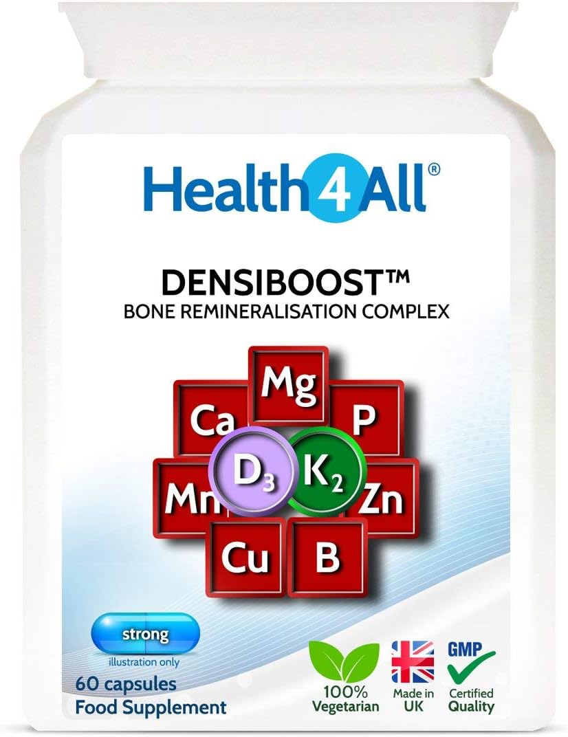Health4All Densiboost Bone Remineralisation Complex 60 Capsules with Magnesium, Calcium, Manganese, Phosphorus, Copper, Boron