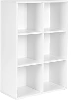 VASAGLE Bookcase Cloud White LBC203D 6 Compartment Storage Shelf view 9