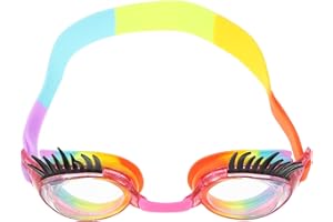 Homoyoyo Swim Goggles with Cute Eyelash, Waterproof Anti-fog ’s Swimming Goggles for Pool and Beach
