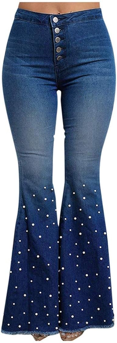 high waisted hippie jeans