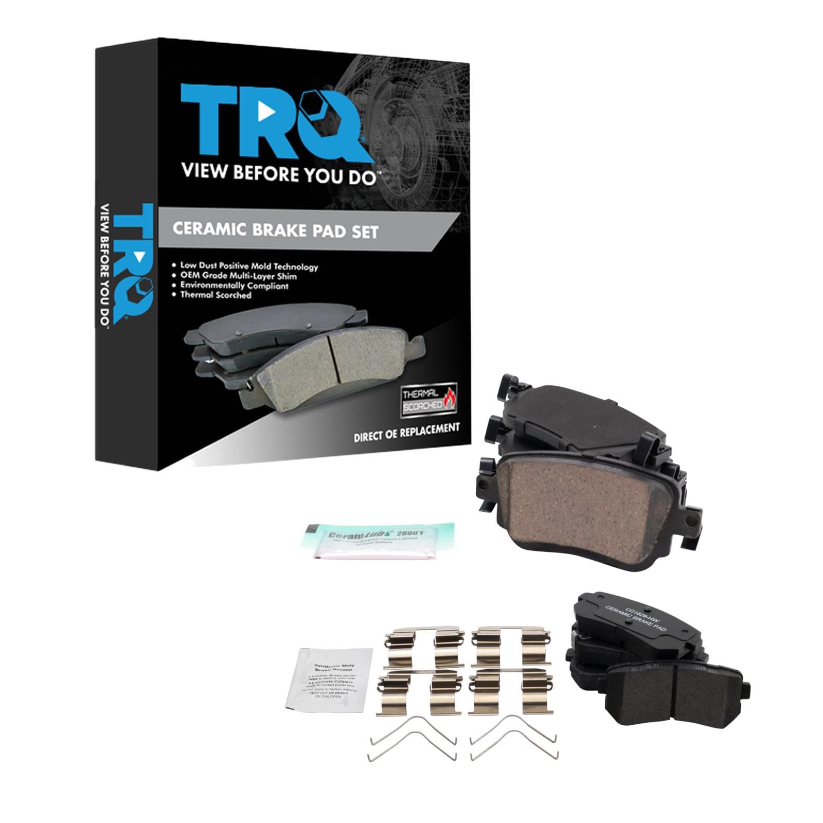 TRQ Brake Pads Ceramic Compatible with 2016-2017 Hyundai Sonata 2017-2018 Kia Optima Image