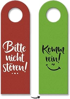 trendaffe - Nicht stören oder Komm rein Türhänger mit lachendem Gesicht in Rot-Grün Zimmer