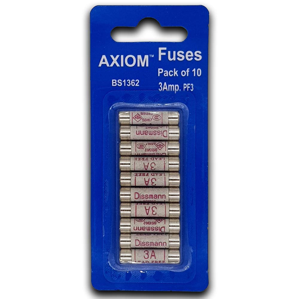 3 AMP Domestic 240V Household Mains Plug Fuse Electrical Cartridge Fuses 10 Pack