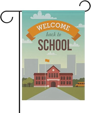 Amazon Com Alaza Back To School Polyester Garden Flag House